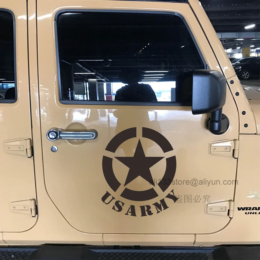 

Free Shipping Army Star WW2 Car Decal Sticker Vinyl Truck Boat Fit for Jeep etc pick color and size