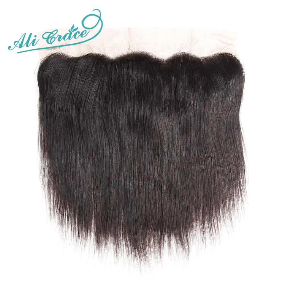 

ALI GRACE Hair Indian Straight Lace Frontal 100% Remy Hair 13*4 Free And Middle Part Human Hair Closure Natural Hair