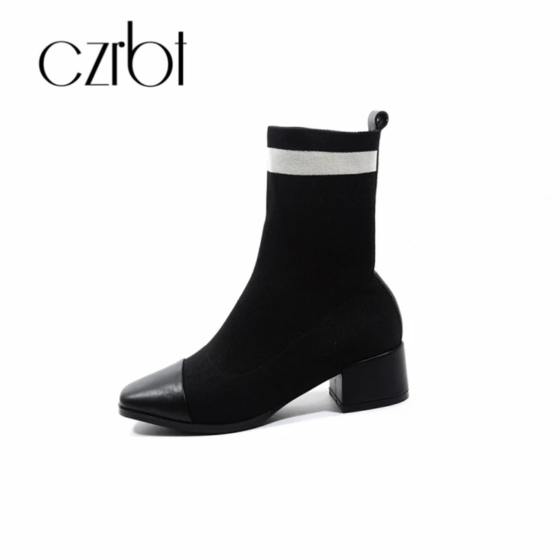

CZRBT hot new short tube women's shoes comfortable leisure anti-skid wear-resistant leather made web celebrity women's boots