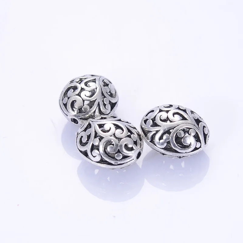 

Miasol 10 Pcs Antique Silver Filigree Tibetan Style Design Cast Loose Spacer Beads 14x16mm For DIY Bracelet Jewelry Making