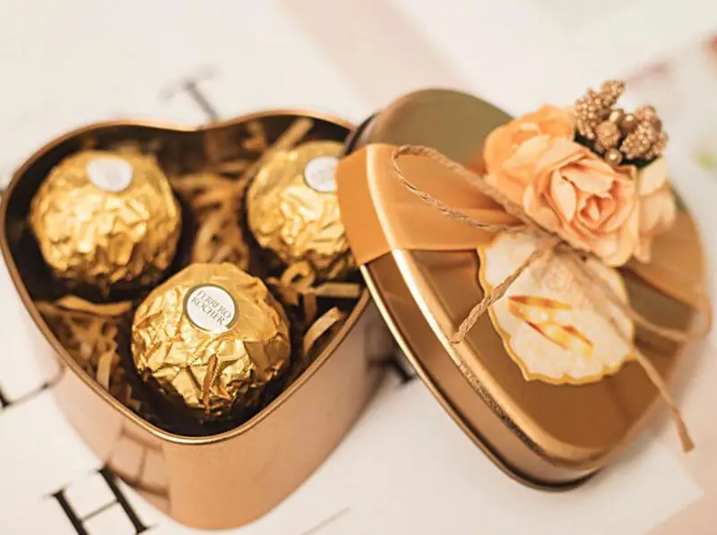 6 шт./лот, креативная индивидуальность, свадебная Оловянная коробка для шоколада, круглая квадратная коробка для конфет в форме сердца