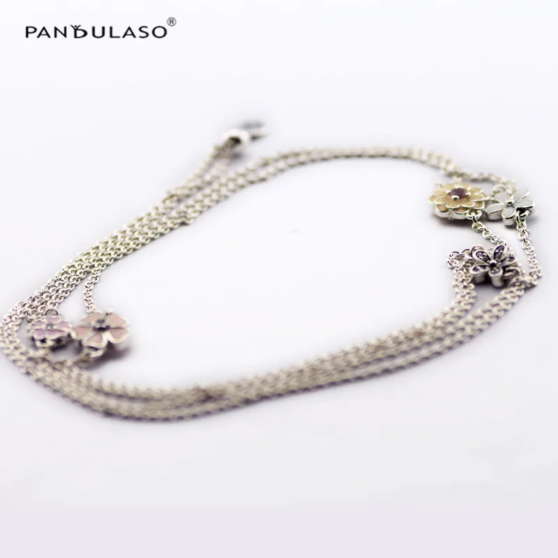 

Poetic Blooms Spring Statement Necklaces for Women Fashion 925 Sterling Silver Jewelry New Colorful Flowers Necklaces & Pendants