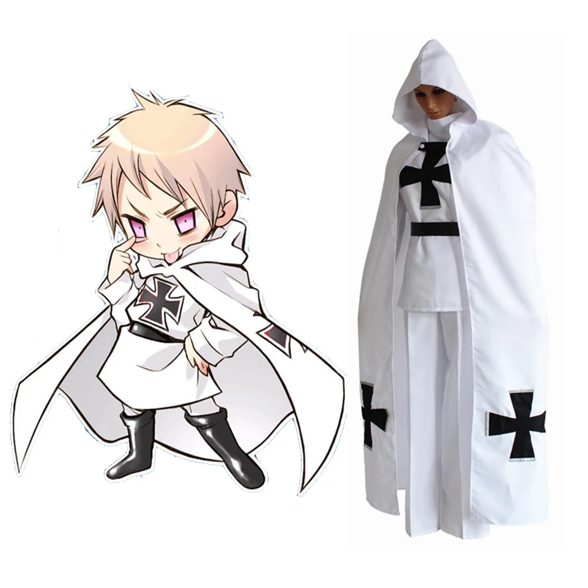 

Anime APH Axis Powers Hetalia Prussia Gilbert Beilschmidt Cosplay Costume Halloween Uniform Party Army Suit(Tops+Pants+Cloak)