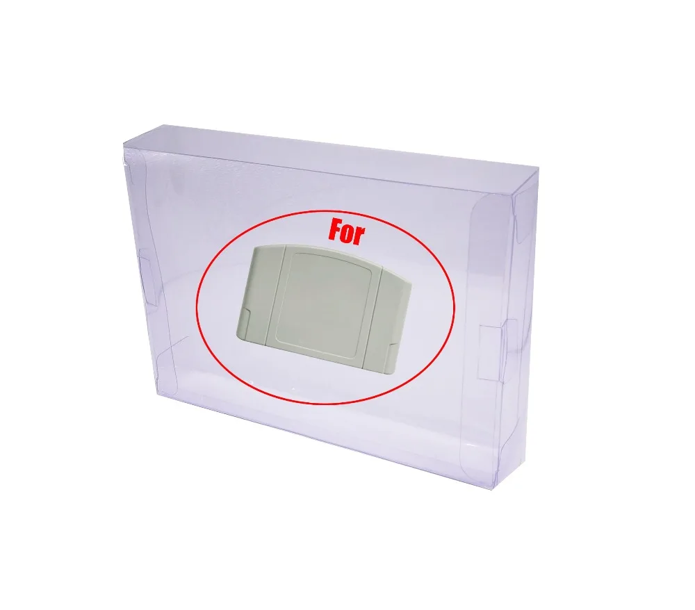 

H 10Pcs Clear Blue Case Sleeve Protector for Nintendo N64 Games Cartridge