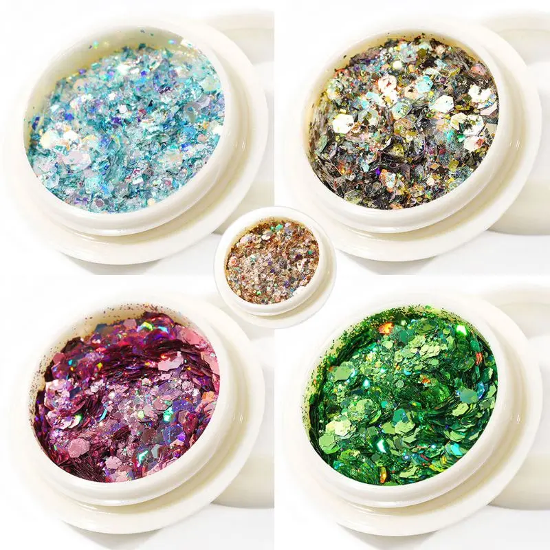 How to buy Chance of  Manicure Sequins Nail Beauty Glitter Filling Material DIY Epoxy Filler Nails Phone Case Decoration 