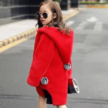 

2020 Down Jacket For Girl Fur Hooded Thick Warm Parka Down Winter Kids Clothes Cotton Children's Parkas Winter Jacket For Girls