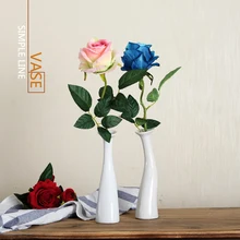 Художественная керамическая белая ваза одиночная Роза небольшая ваза простой цветок поддельные цветы гостиная стол украшение стола креативная ваза орнамент