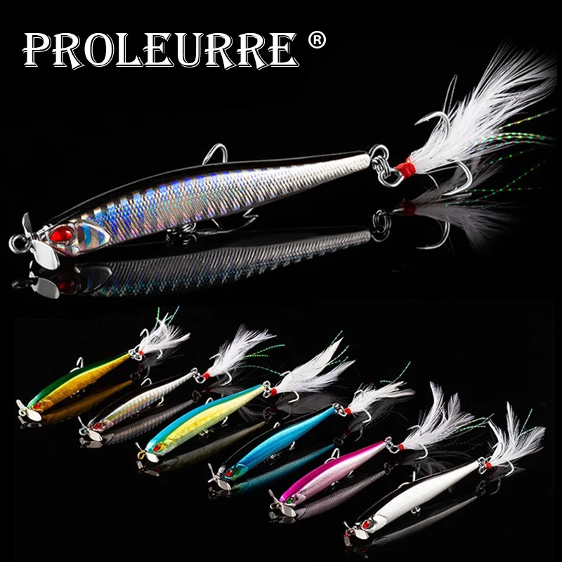 Proleurre Пропеллер для модели Minnow приманки ловли рыбы 100 мм 12 5g опускается на дно