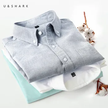 

U&SHARK Autumn New Mens Cotton Oxford Shirt High Quality Brand Men Blouse Long Sleeve Regular Fit Casual Shirt Male Plus Size
