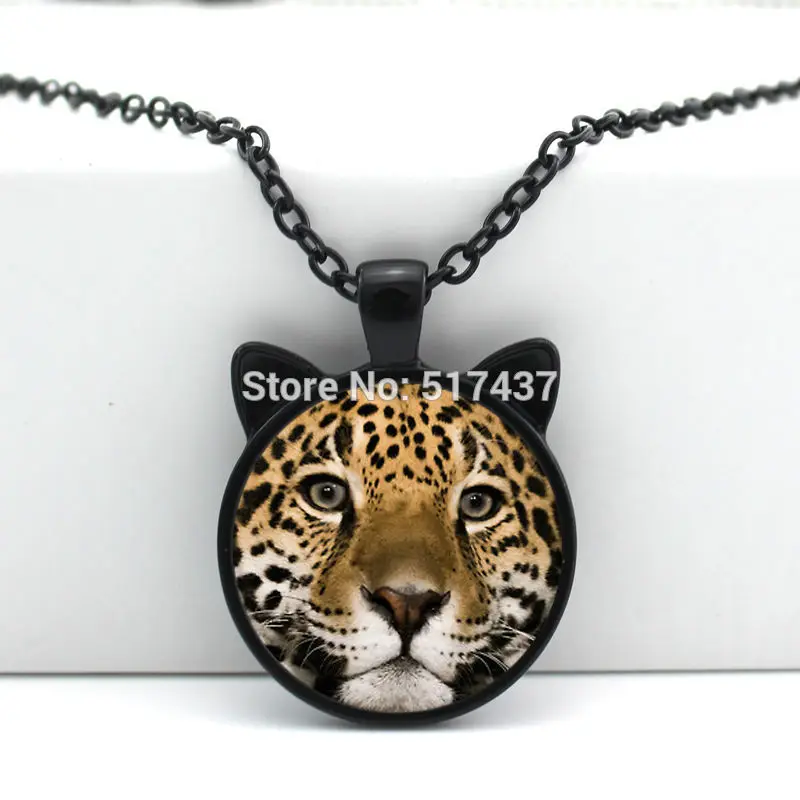 2017 New hot Leopard Necklace Pendant Jewelry Glass Photo Cabochon HZ2 | Украшения и аксессуары
