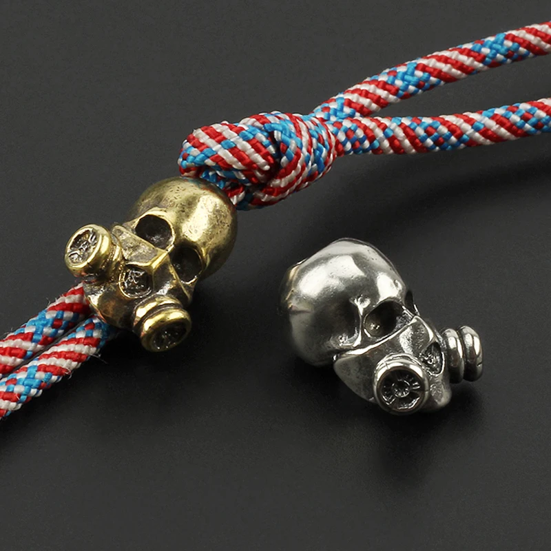 

DIY Brass Gas Mask Skull Knife Beads Paracord Beads Outdoor EDC Tool