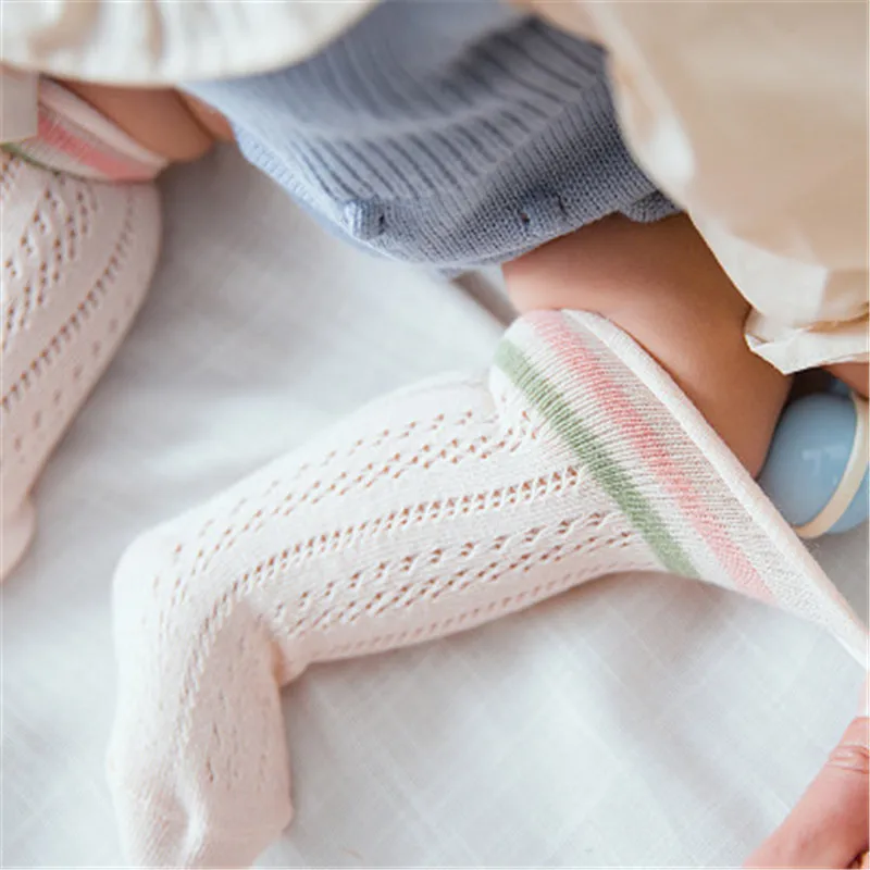 Летние сетчатые носки для детей от 0 до 4 лет 6 цветов, носки для девочек гольфы для малышей гольфы для новорожденных девочек, детские носки