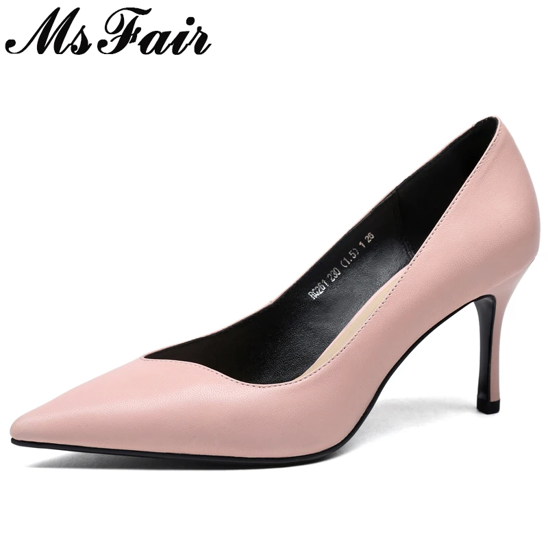 

MSFAIR Mature Elegant Pumps Shoes Woman Fashion Shallow Sexy High Heels Zapatos Mujer Women Shoes Nouveau Stiletto heel Shoes