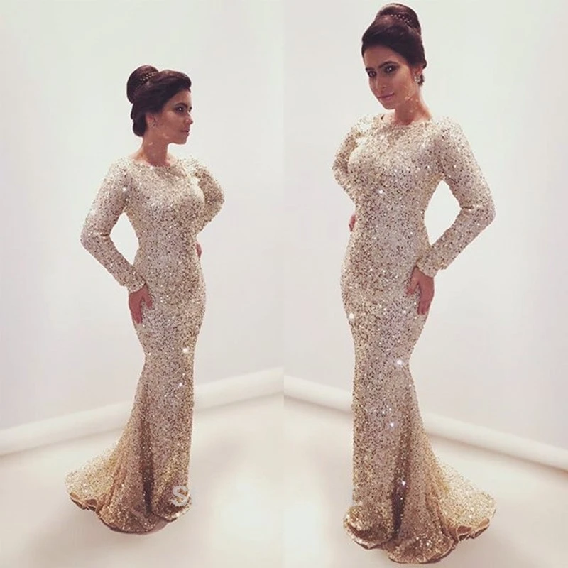 champagne sparkly prom dress