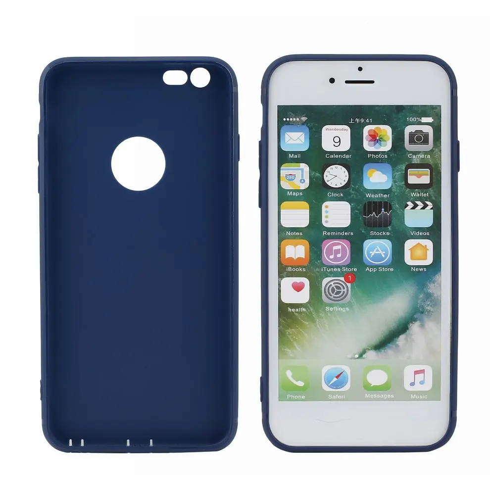 

10pcs Silicone Matte Back Cover Shockproof Blue Protective Phone Case Shell For iPhone 6/6S Plus