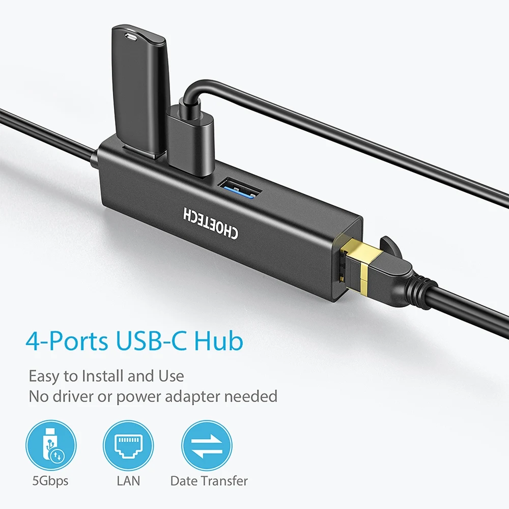 Usb C Gigabit Ethernet адаптер Rj45 Порты и разъёмы и 3-Порты и разъёмы Usb 3,0 Порты и разъёмы для 2018/2017/2016 Macbook/поверхность книга 2