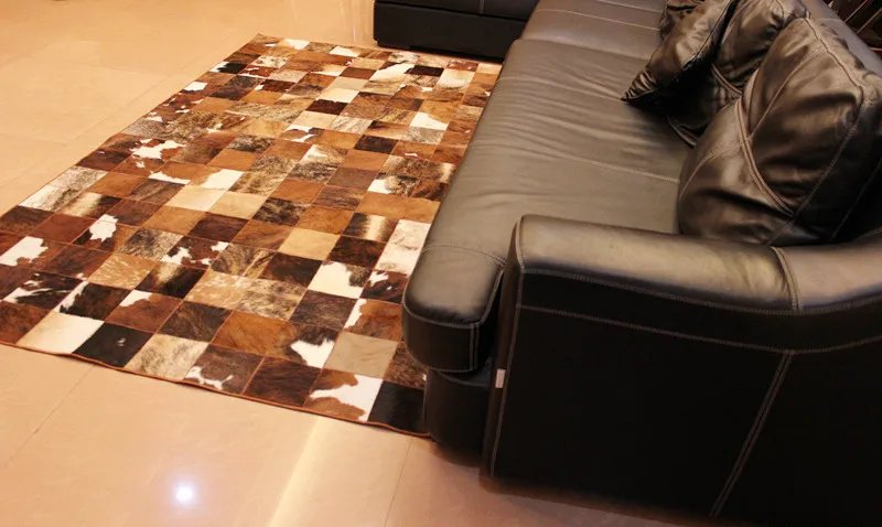 

Fashionable art carpet 100% natural genuine cowhide leather cheap artificial grass carpet