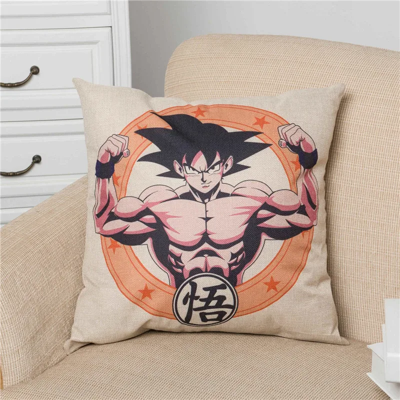 Мультфильм Dragon Ball наволочка с принтом хлопковая льняная наволочка ручная роспись подушки с принтами домашние наволочки размером 45*45 см