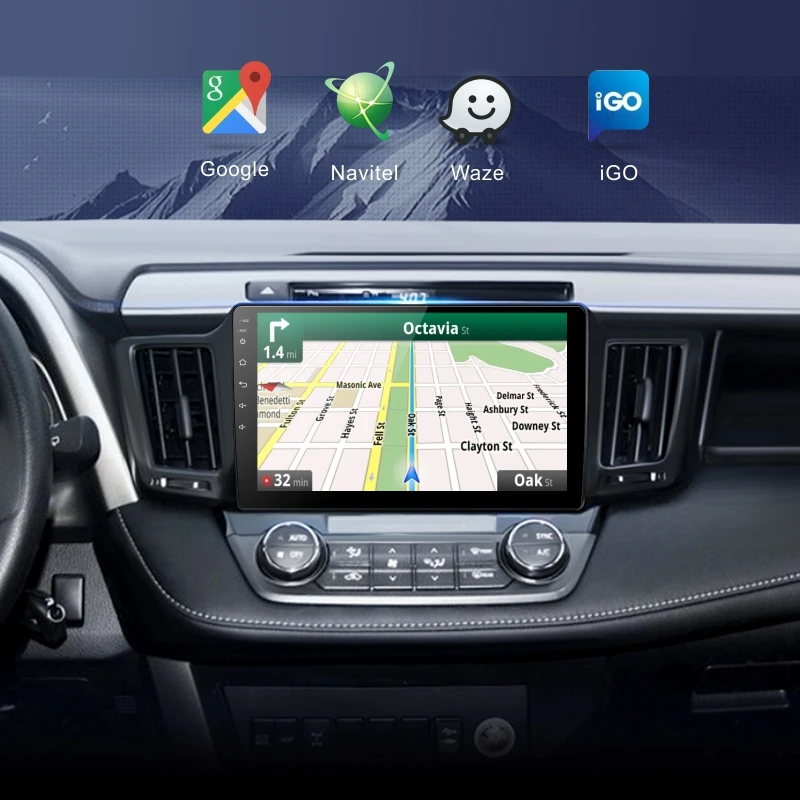 Perfect Dinpei Android 9.0 Car Radio Multimedia Player For Toyota RAV4 2012 2013 2014 2015 GPS Navigation CarPaly 4G wifi video 2