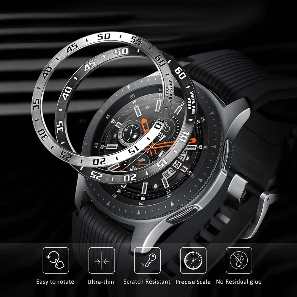 Кольцо из нержавеющей стали для Samsung Galaxy Watch 46 мм/Gear S3 Frontier Classic клейкая крышка