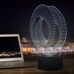 3D LED мода Аннотация Форма Ночные светильники LED атмосфера сенсорный Настольный светильник как Спальня украшения огни