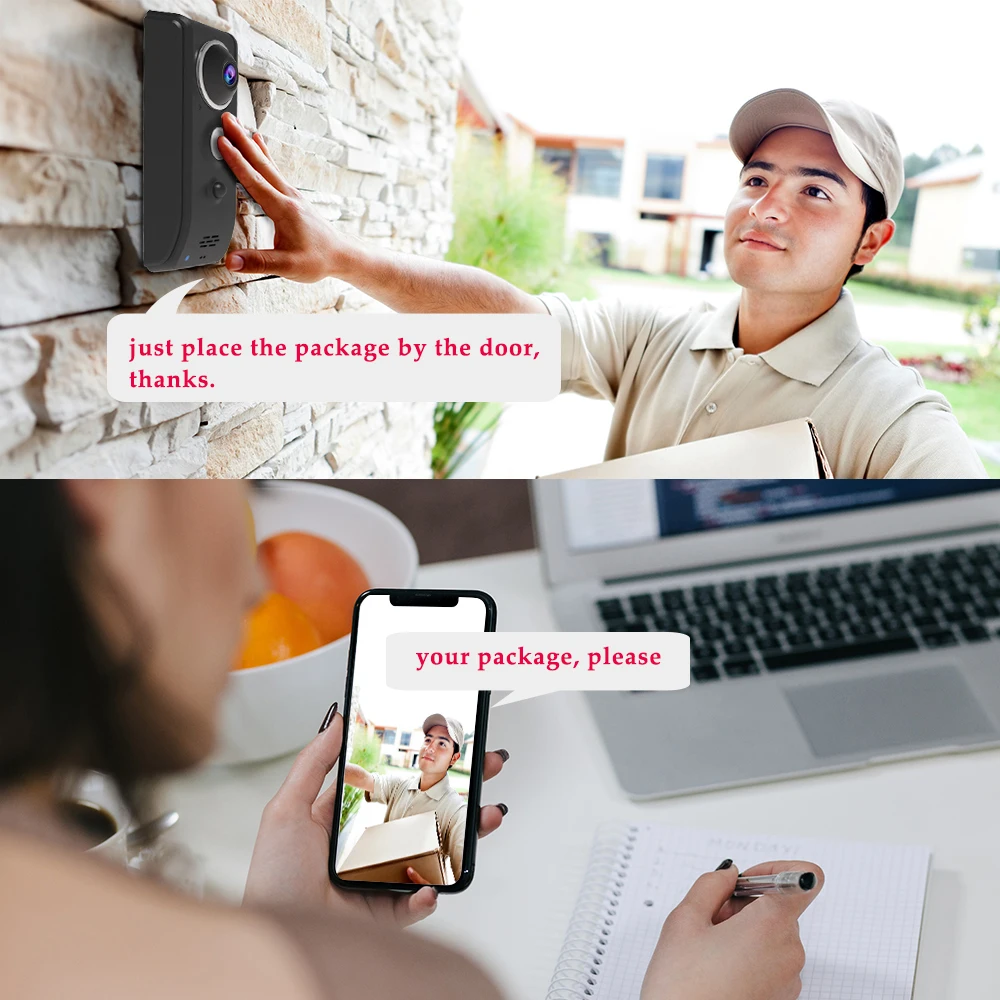  Vstarcam Video Doorbell Camera 720P WiFi Visual Doorbell Call Intercom Door Bell Rechargable Batter