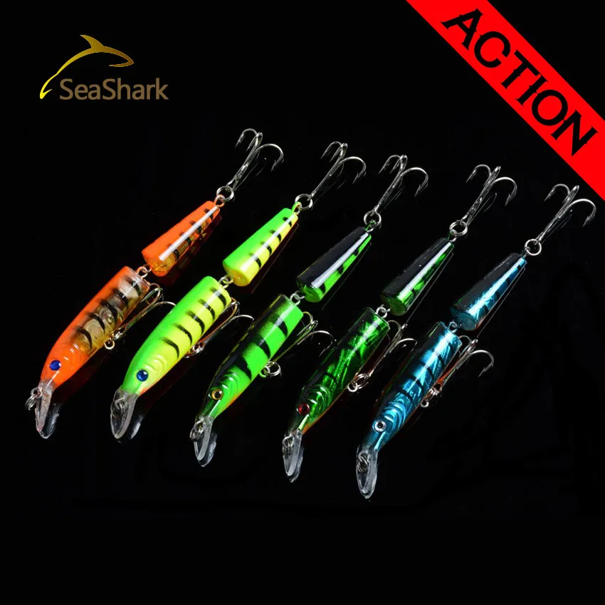SEASHARK NEW 5 colors Minnow fihing lure 3 D eyes fishing bait
