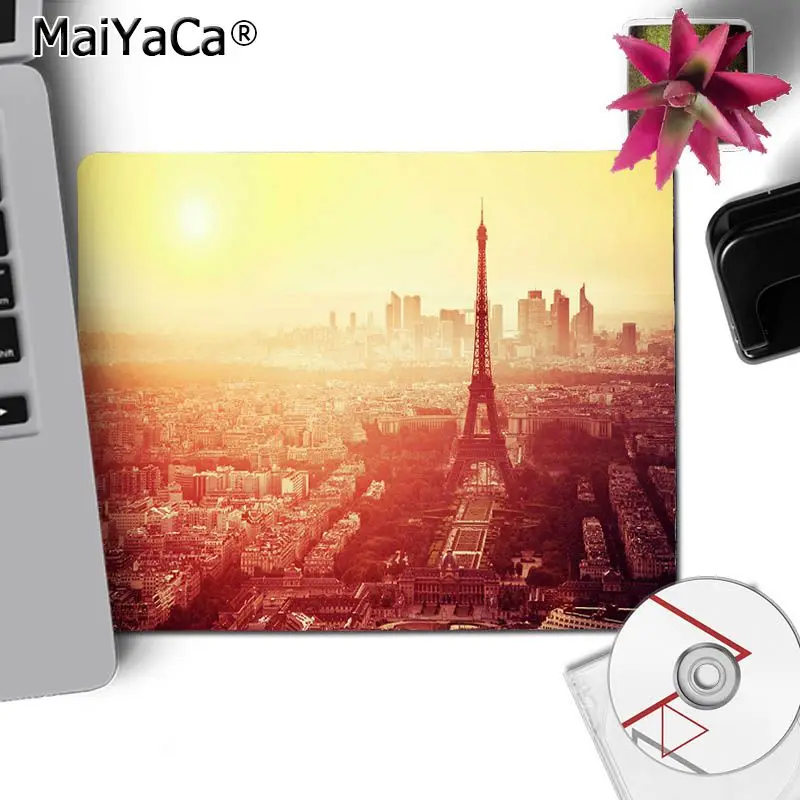No Lock Edge18x22cm MaiYaCa Печатный Лондон Эйфелева башня маленькие игровые коврики для мыши Настольный коврик простой дизайн скоростной коврик для игровой оптической мыши - Цвет: No Lock Edge18x22cm