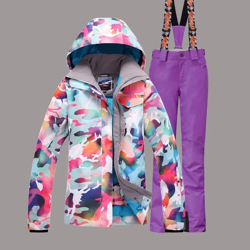 Gsou снег высокого качества для женщин лыжная куртка для улицы Зимний лыжный костюм для женщин водонепроницаемый ветроустойчивый сноуборд пальто+ брюки