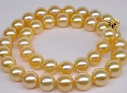0001443 10 - 11 мм природный южного моря подлинного золота жемчужное ожерелье