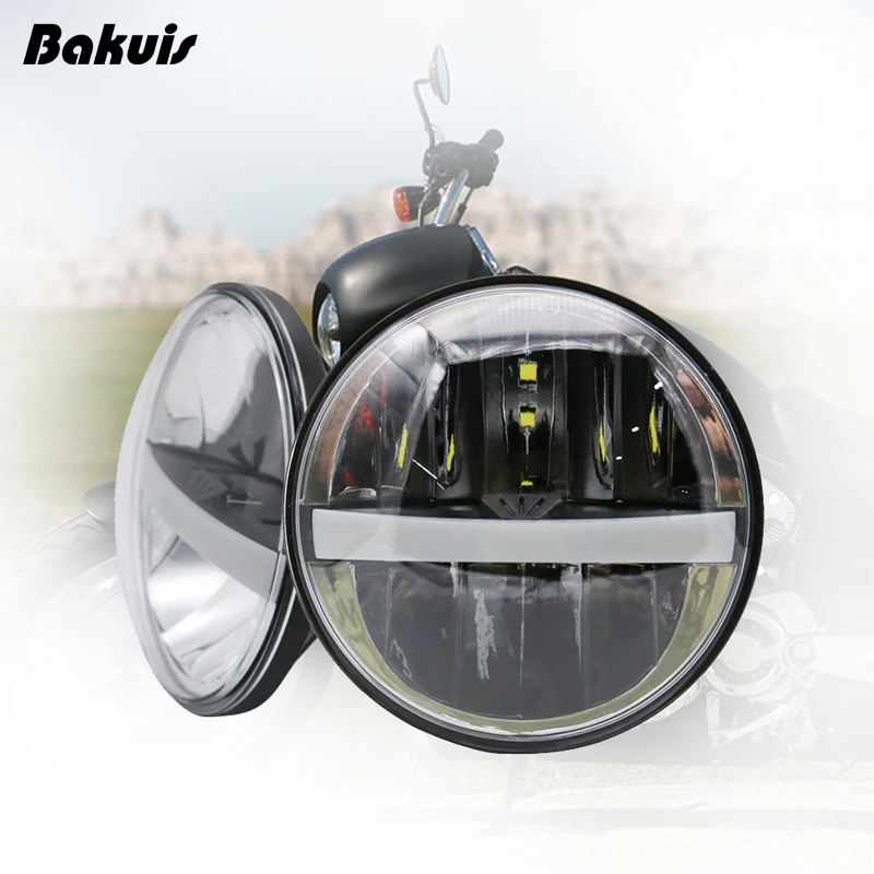 

Motorbike Accessories 5.75" headlight motorcycle 5 3/4" led headlight for Harley 5-3/4" Motorcycle Black Projector Light