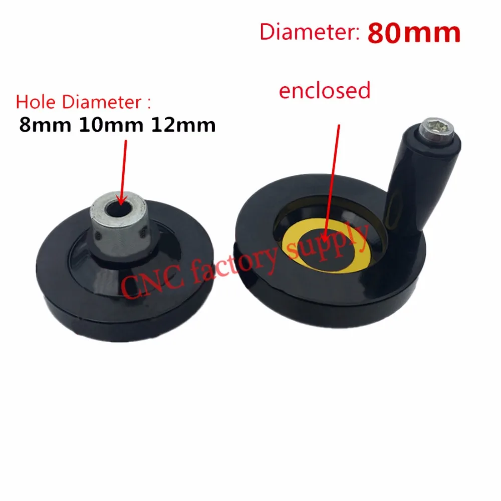 

Hot sale CNC 3D Printer T8 lead screw T12 T10 Trapezoidal Lead Screw hole diameter 8mm 10mm 12mm hand wheel Diameter 80mm