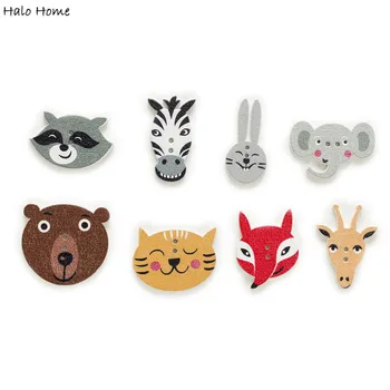 

30pcs Mixed Animal Wood Buttons for Sewing Scrapbooking Clothing Headwear Handmade Crafts Home Decor Accessories DIY 15-30mm