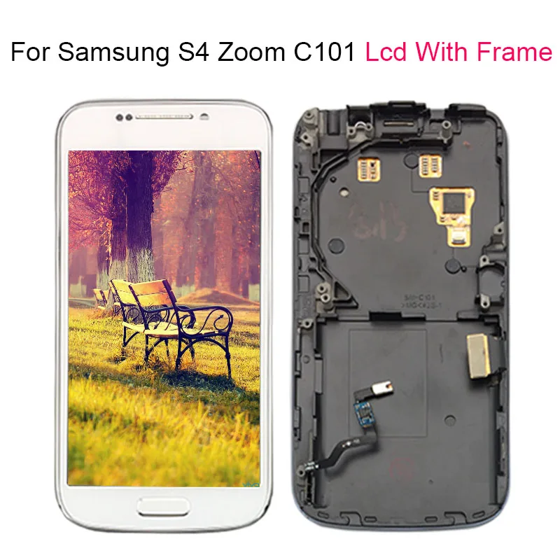 ЖК дисплей с рамкой для Samsung Galaxy S4 SIV ZOOM C101 сменный сенсорный экран цифровым