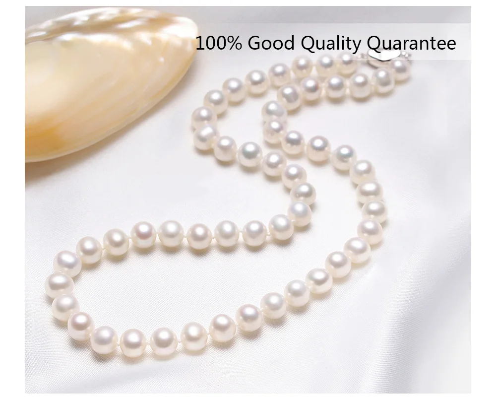 

MADALENA SARARA AA Freshwater Pearl Round Shape Chinese Tower Style Pearl Necklace 8-10mm