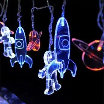 

1.5M Outer Space Led String Lights Baby Shower Christmas Birthday Party Decoration The Astronauts Spaceship Rocket Mars Home Dec