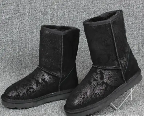 Женские зимние ботинки; женская обувь; zapato mujer; зимние ботинки; австралийские непромокаемые ботильоны; женские белые ботинки с черным принтом