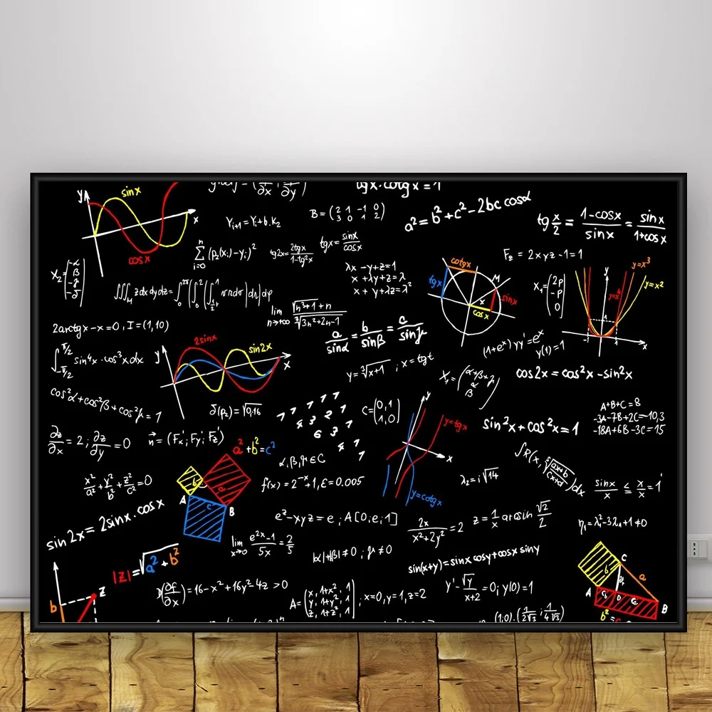 

Albert Einstein Formula Mathematics Art Silk Poster Home Decor 12x18 24x36inch