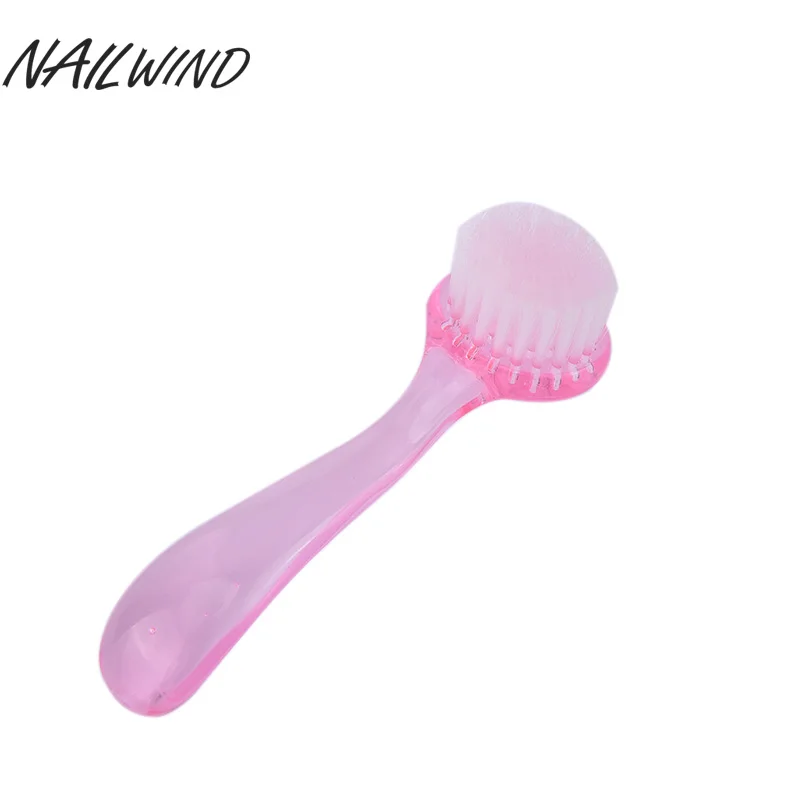 

NAILWIND 1PCS Plastic Nail Dust Clean Cleaning Brush Pedicure Round Head Cleaning Nail Brush Nail Accessories Nail Tools