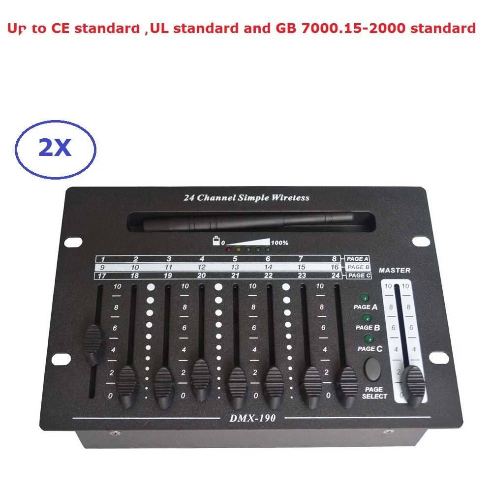2 Units New 24 Channel Wireless DMX Controller Stage Lighting Equipment