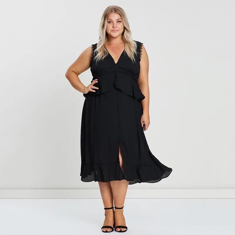 HYH Haoyihui 2019 New Fashion Plus Size Hot Summer Sexy Lady Border Simplicity Sale Ladies Casual Fit Peplum Midi Dress | Женская одежда
