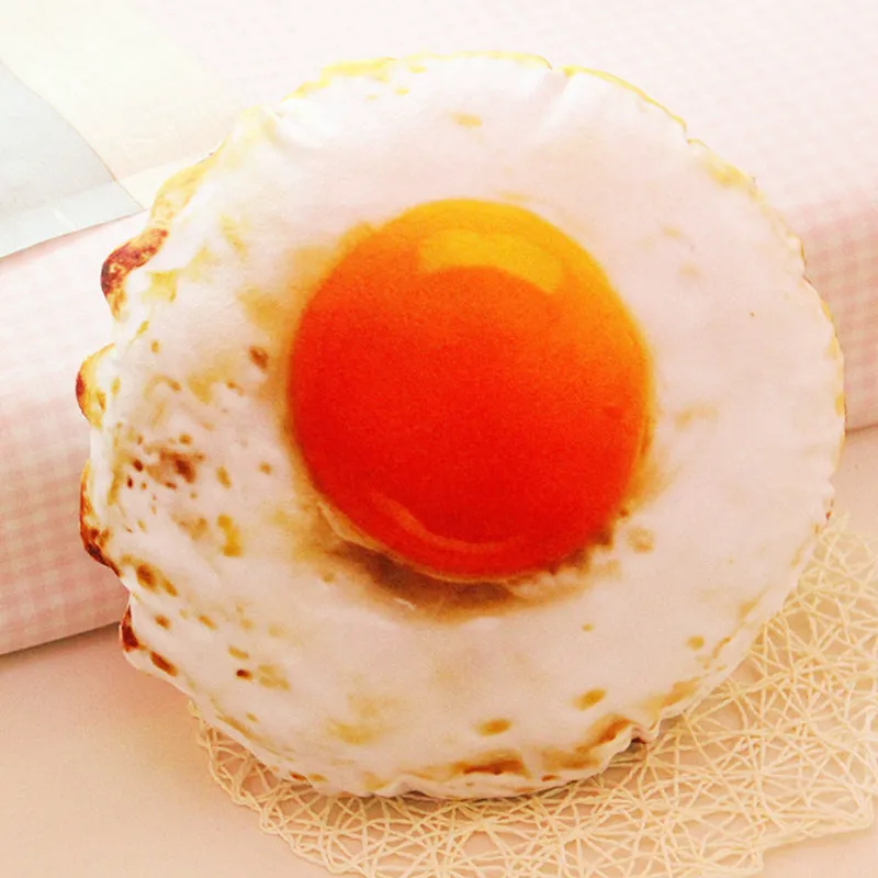 

40CM One Piece Super Soft PP Cotton Stuffed Egg Yolk Plush Toy Cushion Car Food Series Pillow Sleeping Pillows Birthday Presents