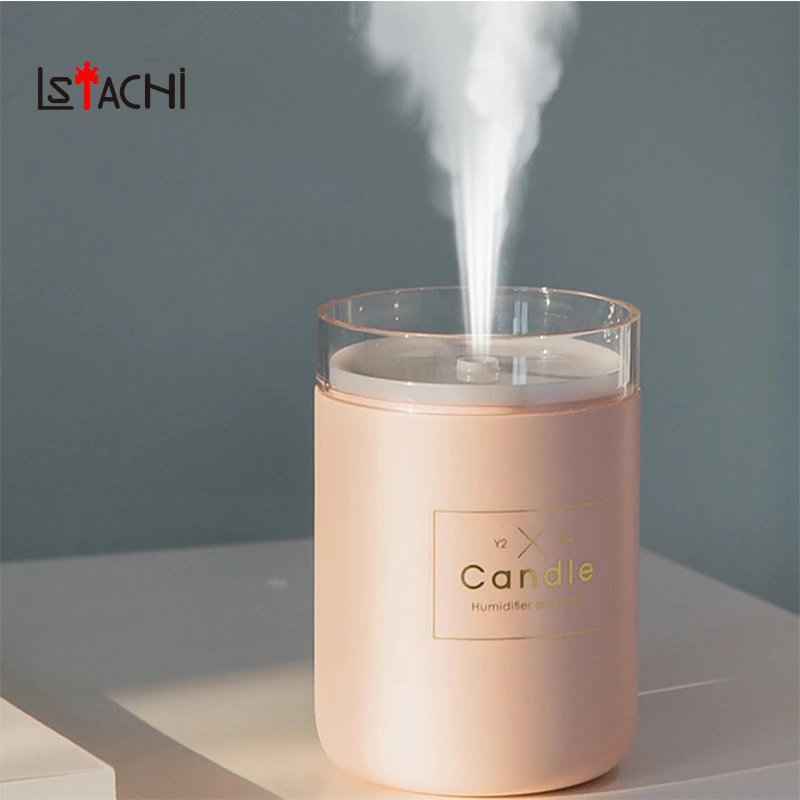 

LSTACHi 280ML Ultrasonic Air Humidifier Candle Romantic Light USB Essential Oil Diffuser Car Purifier Aroma Anion Mist Maker