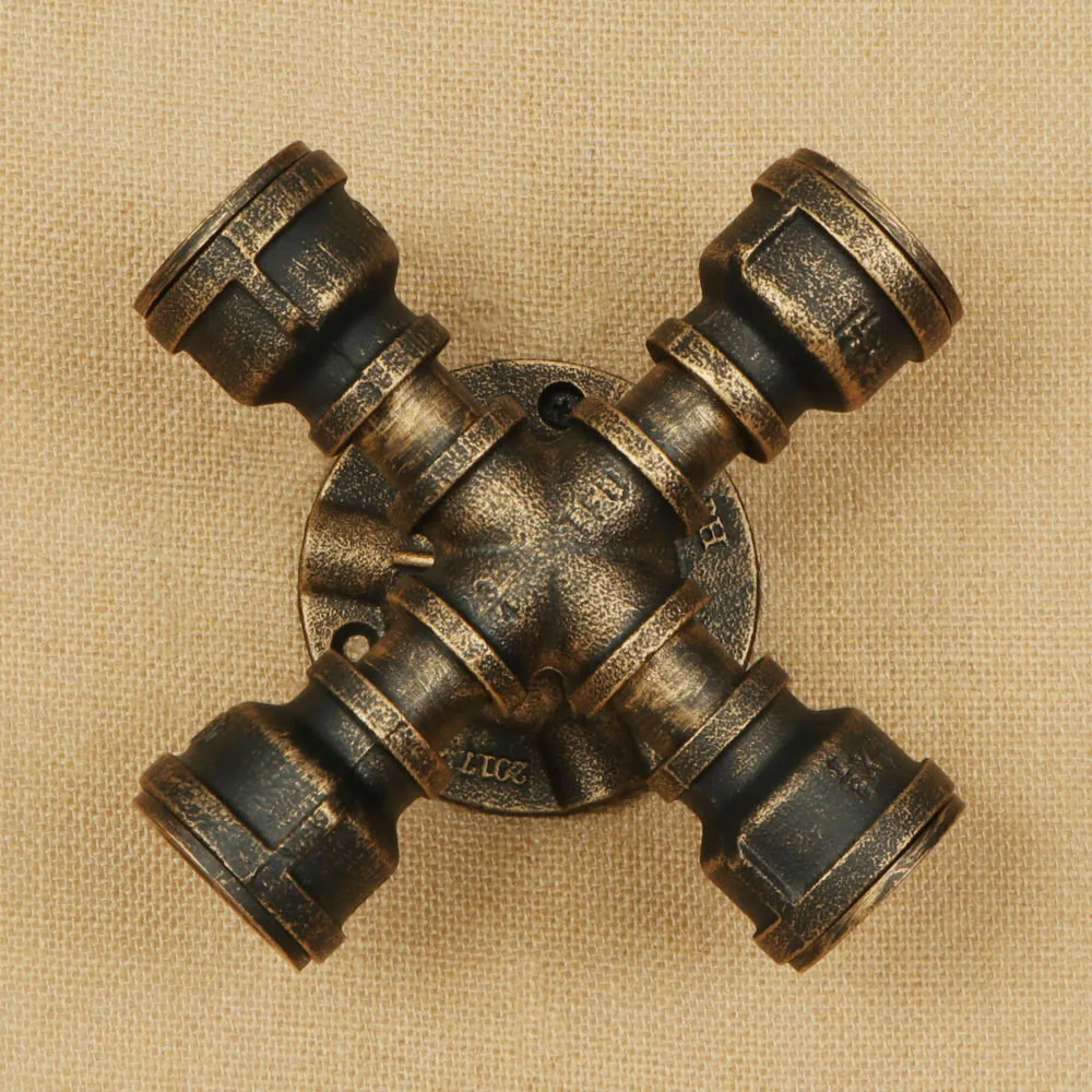 

Vintage 4 Heads Iron Brown Patian Color Retro Wall Lamp Cafe Restuarant Bar Decor Small Industrial Country Style Wall Lighting