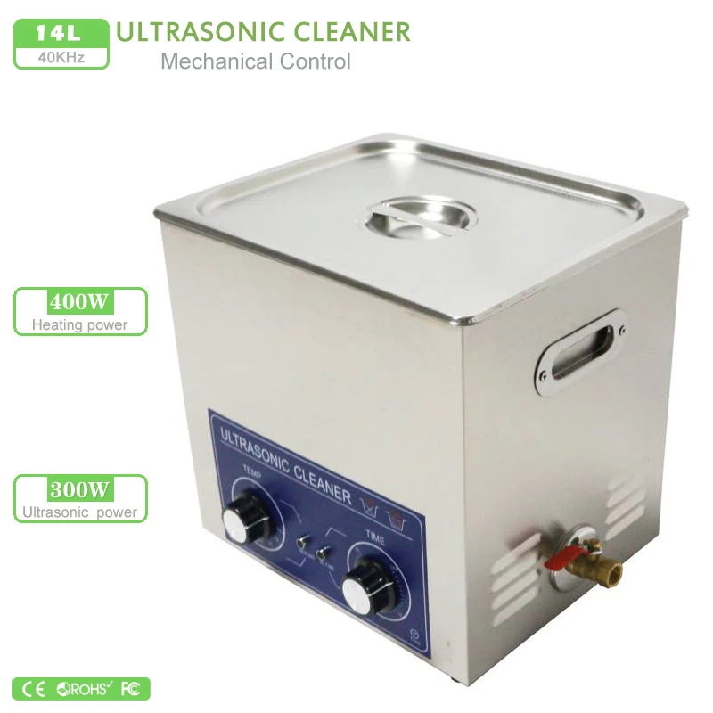

Ultrasonic cleaner 14L 300W PS-50 AC110/220v with timer & heating dental clinics Circuit borar free basket Commercial