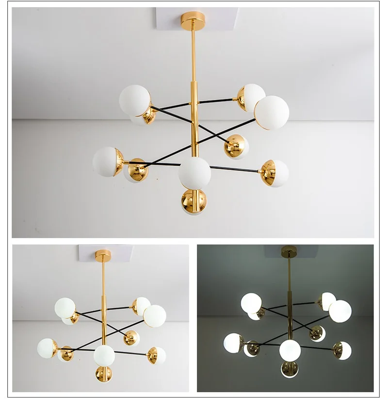 Nordic living room dining lights creative personality Iron Chandelier modern office industrial wind  Chandeliers8