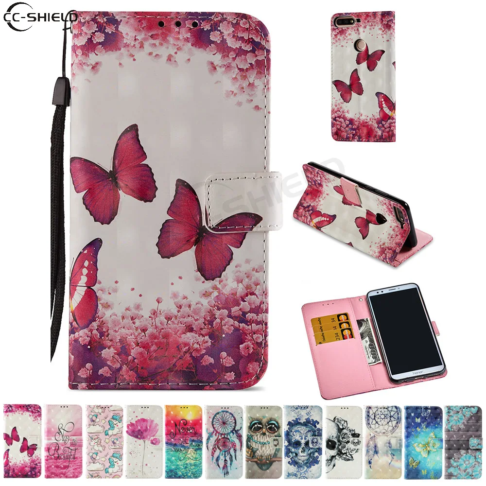 

Case for Huawei Honor 7C Pro 5.99'' LND L29 Honor7C Pro Flip Case Phone Leather Cover for Huawei Honor C7 Pro LND-L29 Cases Bag