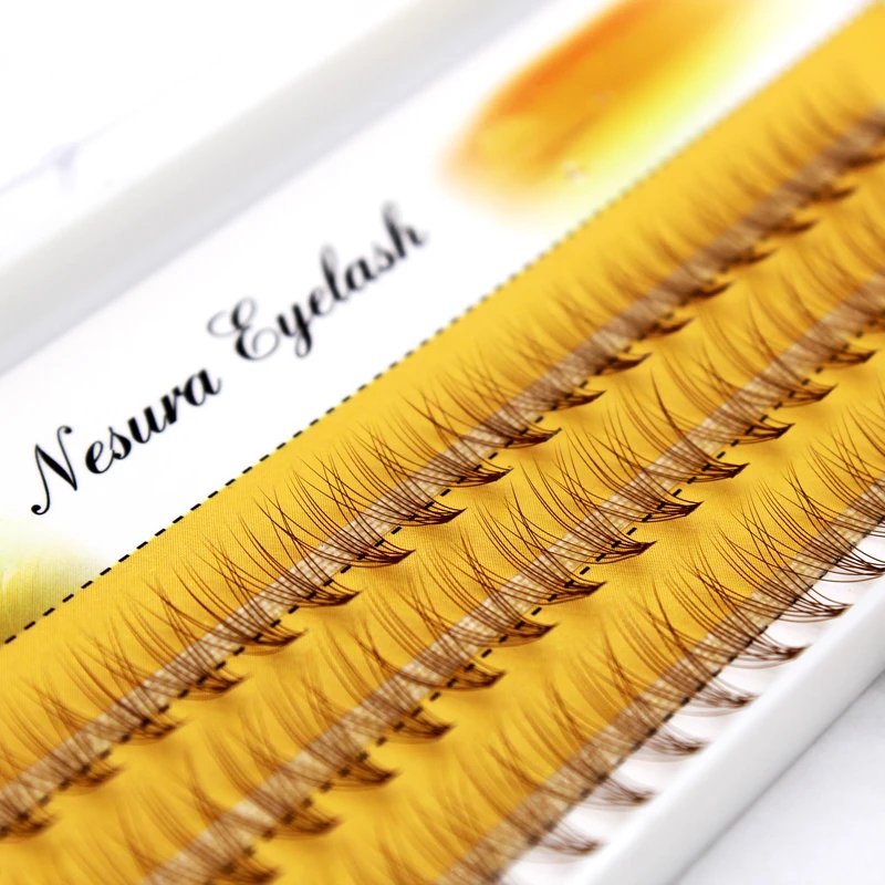 

Women Soft 6D Wave Individual Eyelashes Brown Color Silk Fake Eye Lashes Extension Mink Eyelashes Natural False Eyelashes