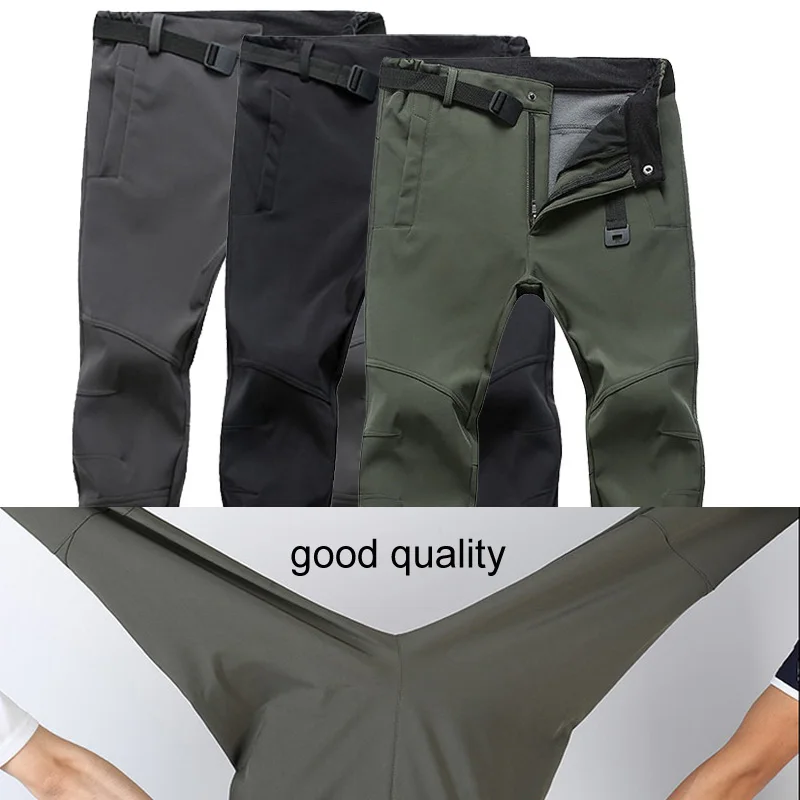 LoClimb de invierno de los hombres pantalones de senderismo de Esquí/Camping/montaña/Trekking pantalones al aire libre Softshell/impermeable Pantalones para hombre AM054