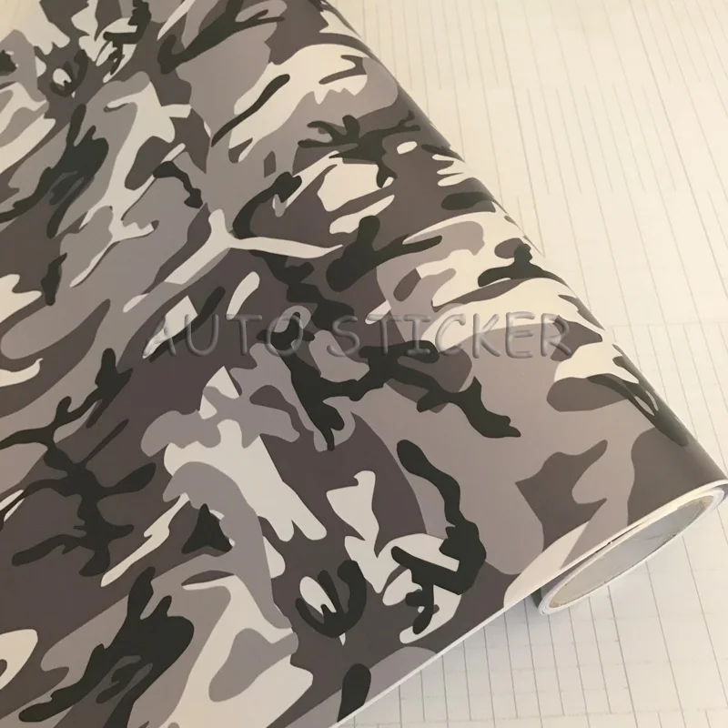 Black white gray camo vinyl car wraps car sticker 3